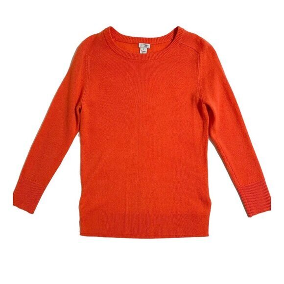 Halogen Cashmere Sweater Crew Neck Orange Lightweight Pullover Sz XS P New - Picture 1 of 5